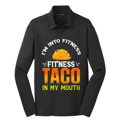 Fitness Taco Fun Quote Silk Touch Performance Long Sleeve Polo