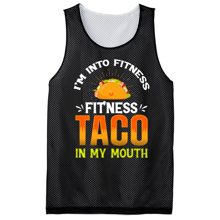 Fitness Taco Fun Quote Mesh Reversible Basketball Jersey Tank