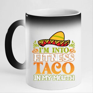 Fitness Taco Fun Quote 11oz Black Color Changing Mug