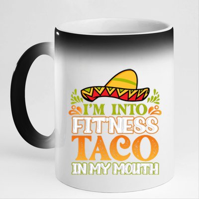 Fitness Taco Fun Quote 11oz Black Color Changing Mug