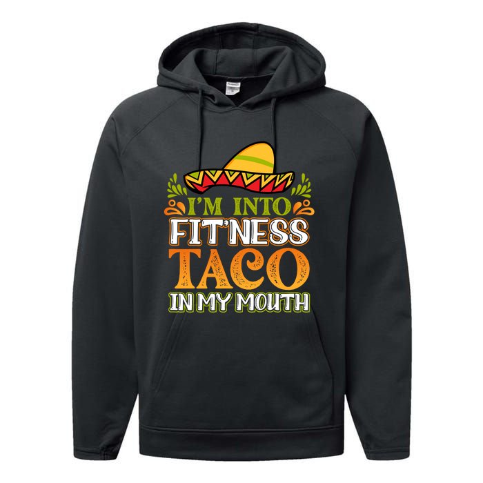 Fitness Taco Fun Quote Performance Fleece Hoodie