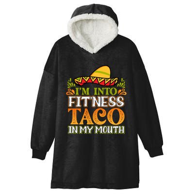 Fitness Taco Fun Quote Hooded Wearable Blanket