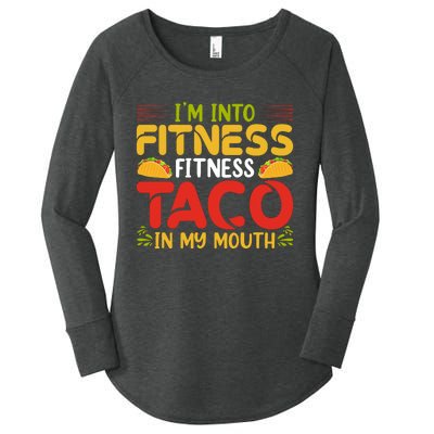 Fitness Taco Fun Quote Women's Perfect Tri Tunic Long Sleeve Shirt