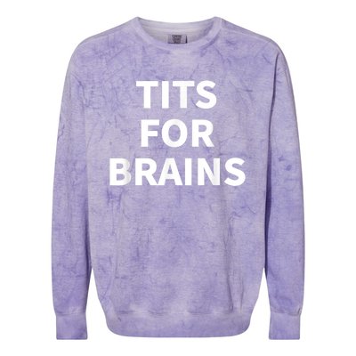 Funny Tits For Brains Sarcasm Saying Feminist Colorblast Crewneck Sweatshirt