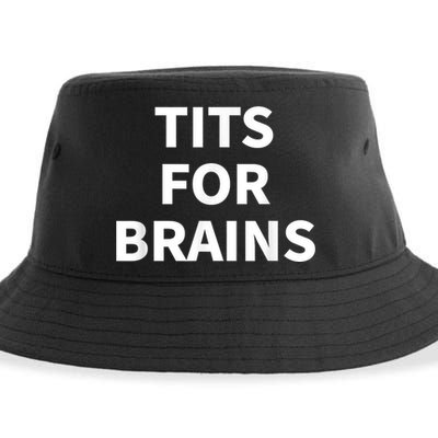 Funny Tits For Brains Sarcasm Saying Feminist Sustainable Bucket Hat