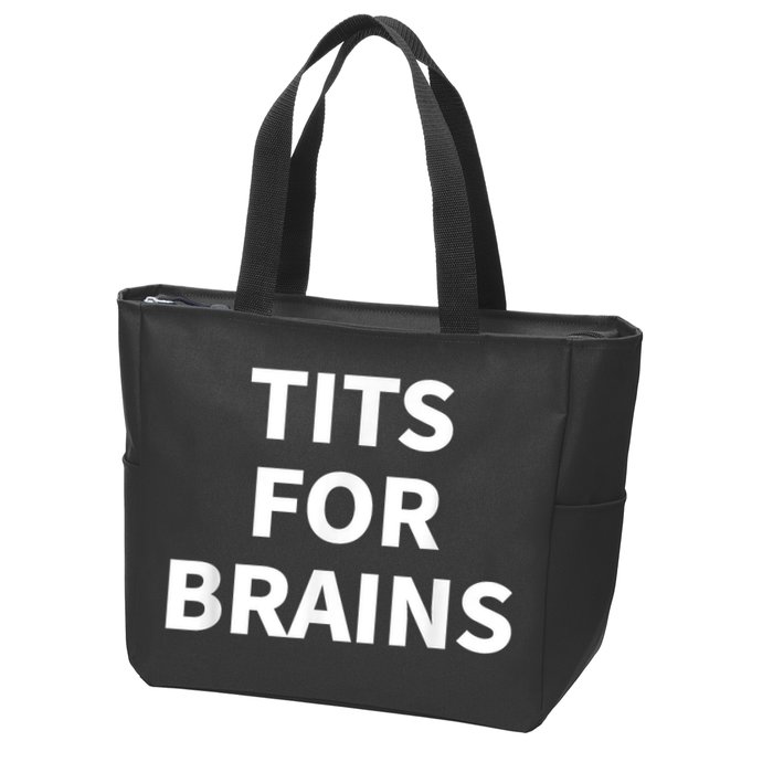 Funny Tits For Brains Sarcasm Saying Feminist Zip Tote Bag