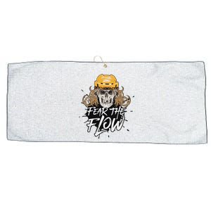 Fear The Flow Funny Hockey Hair Large Microfiber Waffle Golf Towel