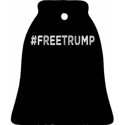 Free Trump, Free Donald Trump 2024 Ceramic Bell Ornament