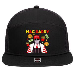 Funny Trump Fries Making Fries Mac Daddy 7 Panel Mesh Trucker Snapback Hat