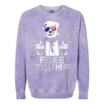 Free Trump Free Donald Trump 2024 Colorblast Crewneck Sweatshirt