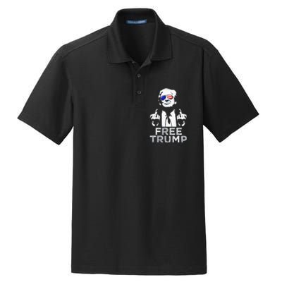 Free Trump Free Donald Trump 2024 Dry Zone Grid Polo