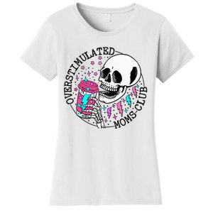 Funny Tee For  Saying Overstimulated Moms Club Groovy Women's T-Shirt