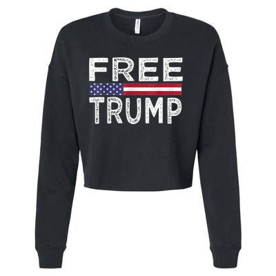 Free Trump, Free Donald Trump 2024 Cropped Pullover Crew