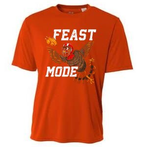 Football Thanksgiving Feast Mode Turkey Thanksgiving Cooling Performance Crew T-Shirt