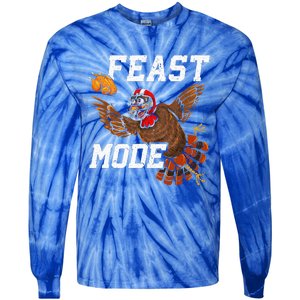 Football Thanksgiving Feast Mode Turkey Thanksgiving Tie-Dye Long Sleeve Shirt