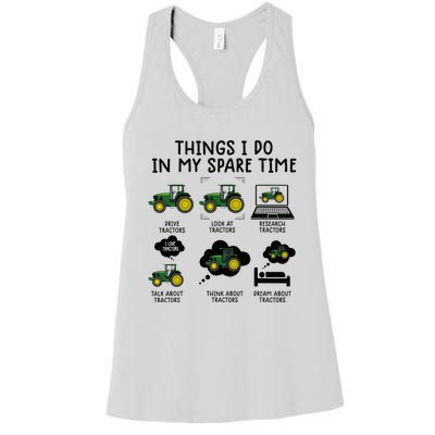 Funny Tractor Farming For Kids Farmer Women's Racerback Tank