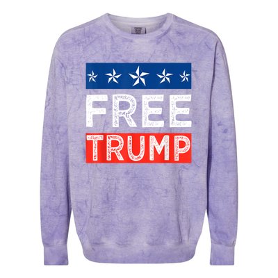 Free Trump, Free Donald Trump 2024 Colorblast Crewneck Sweatshirt