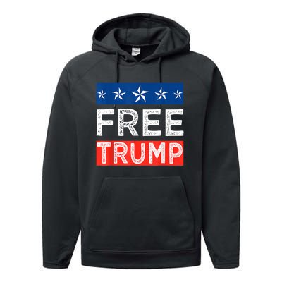 Free Trump, Free Donald Trump 2024 Performance Fleece Hoodie