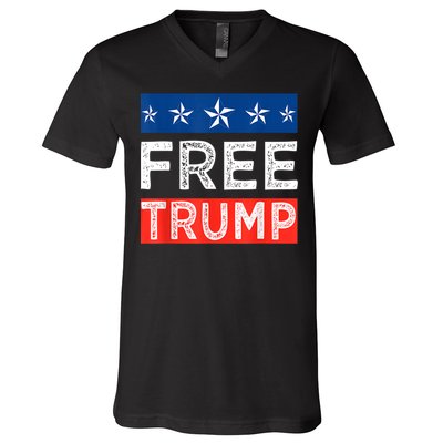 Free Trump, Free Donald Trump 2024 V-Neck T-Shirt