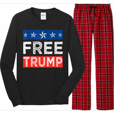 Free Trump, Free Donald Trump 2024 Long Sleeve Pajama Set