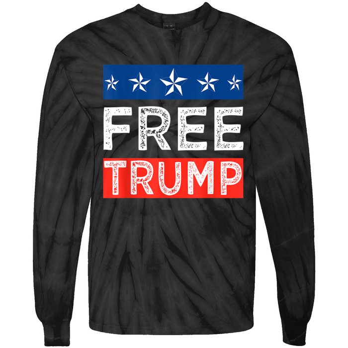 Free Trump, Free Donald Trump 2024 Tie-Dye Long Sleeve Shirt