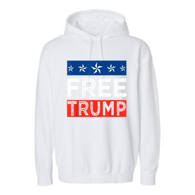 Free Trump, Free Donald Trump 2024 Garment-Dyed Fleece Hoodie