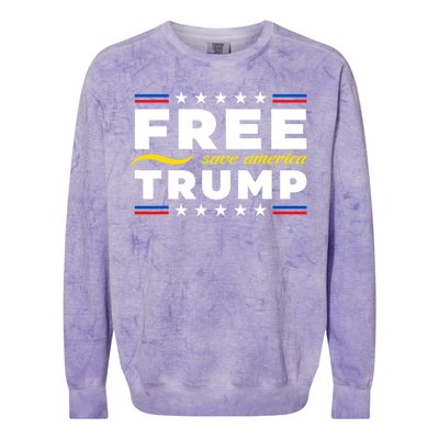 Free Trump Free Donald Trump 2024 Colorblast Crewneck Sweatshirt