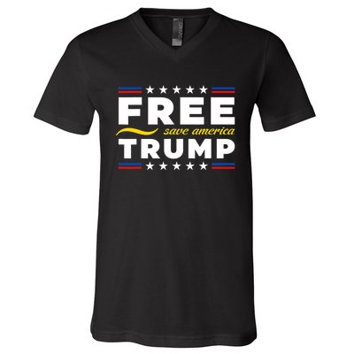 Free Trump Free Donald Trump 2024 V-Neck T-Shirt