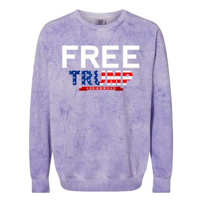 Free Trump, Free Donald Trump 2024 Colorblast Crewneck Sweatshirt