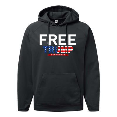 Free Trump, Free Donald Trump 2024 Performance Fleece Hoodie