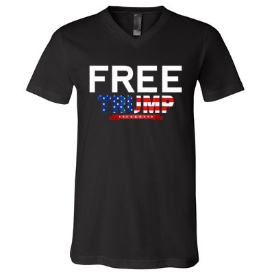 Free Trump, Free Donald Trump 2024 V-Neck T-Shirt