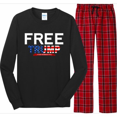 Free Trump, Free Donald Trump 2024 Long Sleeve Pajama Set