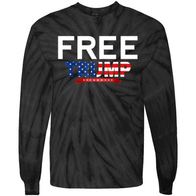 Free Trump, Free Donald Trump 2024 Tie-Dye Long Sleeve Shirt