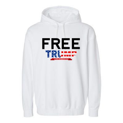 Free Trump, Free Donald Trump 2024 Garment-Dyed Fleece Hoodie