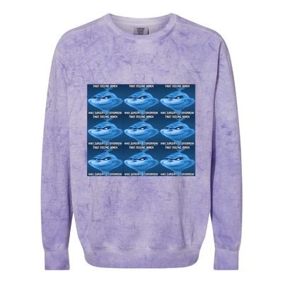 Funny That Feeling When Knee Surgery Is Tomorrow Meme Colorblast Crewneck Sweatshirt