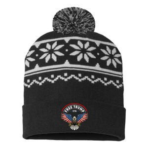 Free Trump, Free Donald Trump 2024 USA-Made Snowflake Beanie