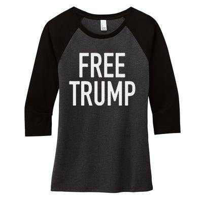 Free Trump Women's Tri-Blend 3/4-Sleeve Raglan Shirt