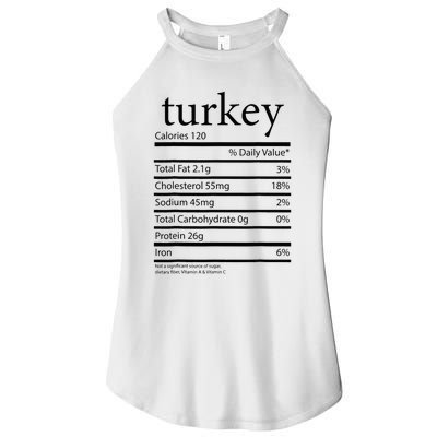 Funny Turkey Family Thanksgiving Nutrition Facts Food  Women’s Perfect Tri Rocker Tank