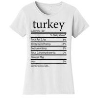 Funny Turkey Family Thanksgiving Nutrition Facts Food  Women's T-Shirt