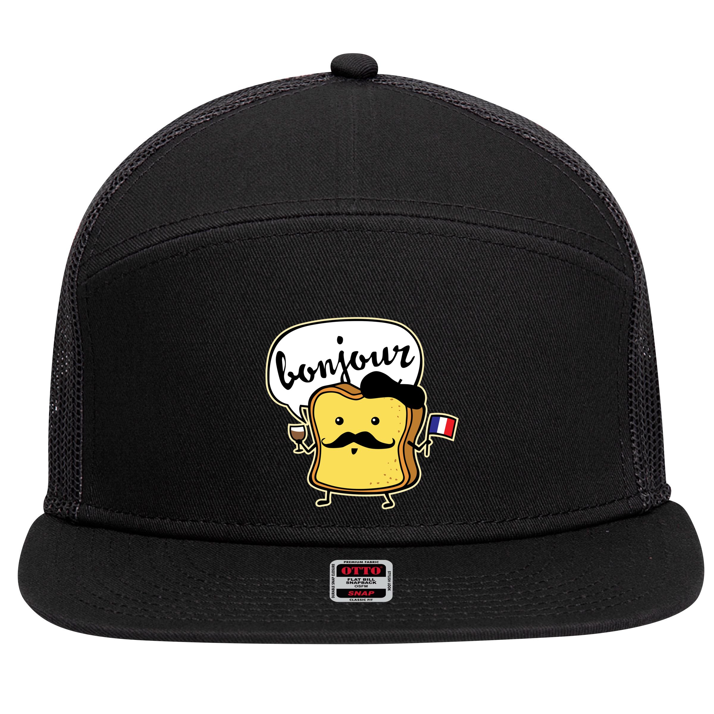 French Toast 7 Panel Mesh Trucker Snapback Hat