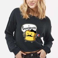 French Toast Cropped Pullover Crew