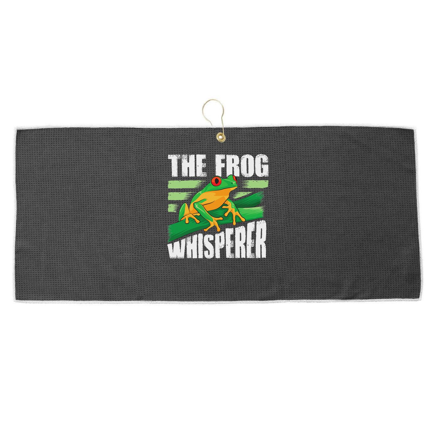 Funny The Frog Whisperer Gift Cute Bullfrog Fan Boys Girls Large Microfiber Waffle Golf Towel