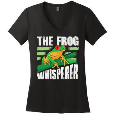 Funny The Frog Whisperer Gift Cute Bullfrog Fan Boys Girls Women's V-Neck T-Shirt
