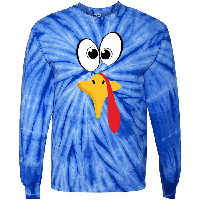 Funny Turkey Face Gift Tie-Dye Long Sleeve Shirt