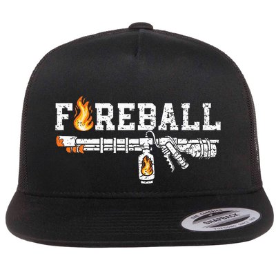Flame Throwers F.I.R.E.B.A.L.L Flamethrower Fire Weapon Flat Bill Trucker Hat