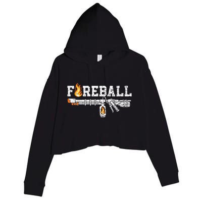 Flame Throwers F.I.R.E.B.A.L.L Flamethrower Fire Weapon Crop Fleece Hoodie