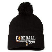 Flame Throwers F.I.R.E.B.A.L.L Flamethrower Fire Weapon Pom Pom 12in Knit Beanie