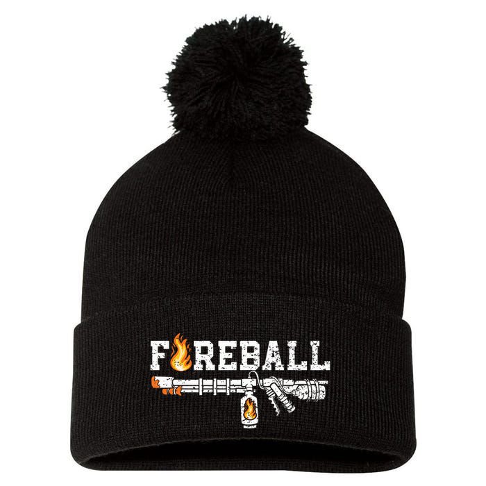 Flame Throwers F.I.R.E.B.A.L.L Flamethrower Fire Weapon Pom Pom 12in Knit Beanie