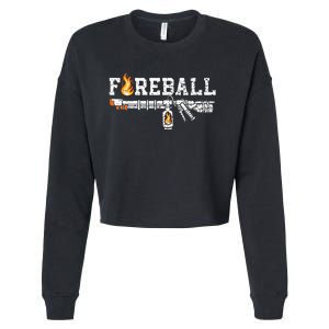 Flame Throwers F.I.R.E.B.A.L.L Flamethrower Fire Weapon Cropped Pullover Crew