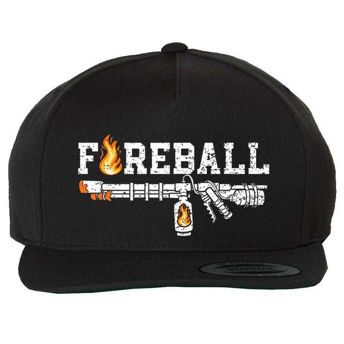 Flame Throwers F.I.R.E.B.A.L.L Flamethrower Fire Weapon Wool Snapback Cap